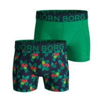 Björn Borg Shorts for him 2P Cotton Stretch Paradis Peacoat groen blauw
