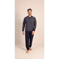 Gary Pyjama Heren: Blauw, Punto milano ( zeer warm ) ( GARY.123 )