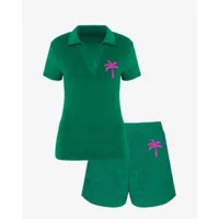 Aquila Groen/Roze Badstof Dames Set