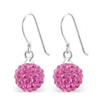 925 zilveren oorbellen pink crystals