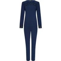 Pastunette Deluxe Dames pyjama: Tencel, Donker blauw ( PAS.17 )