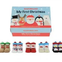 My First Christmas Babysokken 5 paar  in een Cadeaudoos 0 - 12 md