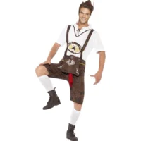 Kostuum - Oktoberfest - Lederhose, shirt & hoed - Braadworst - L