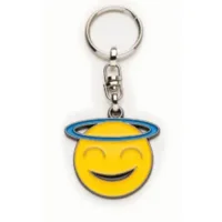 Emoji metalen sleutelhanger - smile face halo