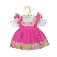 Poppenkleren - Jurk - Roze - Gestreepte rand - 30cm