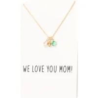 Love You Mom ketting op wenskaart goud