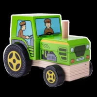 Stapelfiguur - Tractor - Hout - 12x17x10cm