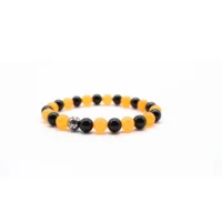 Orange And Black Football Bracelet 8mm