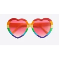 Hippie Zonnebril Hartjes – Regenboogkleurige Sixties Bril voor Verkleedfeest of Festival