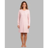 Egatex Nachthemd Dames: Roze met bolletjes, Interlock ( EGA.551 )