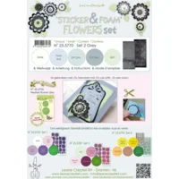 LeCreaDesign - sticker & foam set - flowers grijs