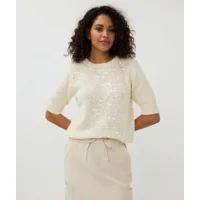 Esqualo Sweater: korte mouw, Pailletten, Champagne ( ESQ.313 )