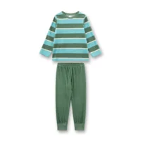 Sanetta pyjama Jongens: Groen gestreept, Badstof ( SAN.178 )