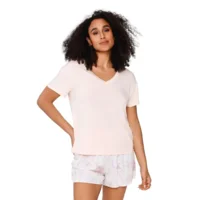 Lingadore Summer Flowers damespyjama  in abrikoos