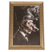 Deco Kader Rokend Skelet LED 25 x 35 cm – Luxe Halloween Decoratie