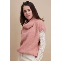 Signe Nature Dames Debardeur: oud roze, rolkraag ( Signe.1428 )