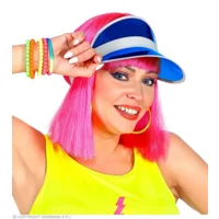 Blauwe zonneklep | Zonneklep in 80's stijl