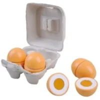 Speelgoedeten - Eieren - In doosje - Hout