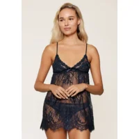 Lingadore Midnight négligé in petrol blauw