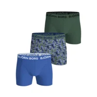 Bjorn Borg Boxer Heren: Cotton Stretch 3 pack, Blauw / groen ( BJO.21 )