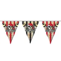 Vlaggenlijn - Piraat - Rood - 10m