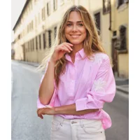 Esqualo bloes gestreept: Rose / wit, oversized ( ESQ.334 )