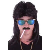 Pruik - Zwart - Maaskantje - Matje