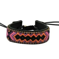 IBIZA rundleren armband multicolor orange