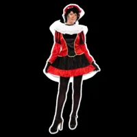 Piet - Kostuum - Jurk - Met petticoat - Rood, zwart - Velours - S