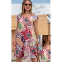 Mitjans Zomerkleed: Multicolor, Viscose / Elastan ( MIT.150 )