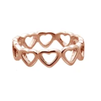 stainless steel ring  hartjes pink gold