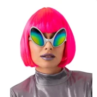 Alien Bril met Regenbooglens – Futuristisch Kostuumaccessoire voor Volwassenen