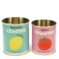 Rex London Voorraad Blikken Lemons en Tomatoes x2