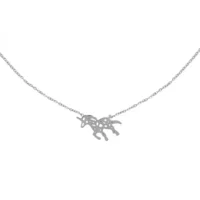 Unicorn ketting stainless steel zilver