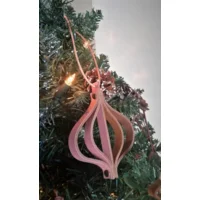 Hangemaakte kerstballen uit leder Oudroze Rond