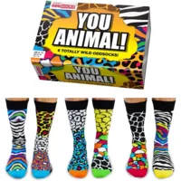 Oddsocks - You Animal - Heren Sokken - 6 Verschillende in een doos - Maat 39-46