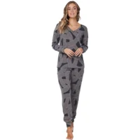 Pastunette Dames pyjama: Zwart / beige, zeer zacht ( PAS.125 )
