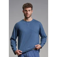 Tom Tailor Pyjama Heren: Flanel broek, effen shirt ( TOM.35 )