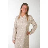 Perlina Dames nachthemd: Faith B 100cm, Beige, Brushed ( LINA.164 )