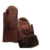 Wanten met schapenwol - bruin - maat XS tot L XS