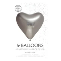 Ballonnen - Hart - Zilver - Metallic - 30cm - 6st.