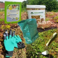 Onderhoudspakket: onderhoud voor je groendak doe-het-zelf, mooie groei bloemen groendak, mos bestrijden, onkruid verwijderen, sedummeststof, sedum meststof