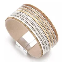 Lederen armbanden Beige