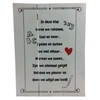 Muurdecoratie - In deze klas leren we rekenen ... - 30x40cm