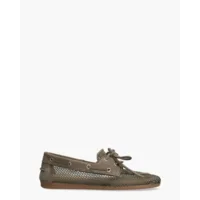 Posa Boat Loafer Mesh Khaki Dames Veterschoenen