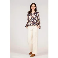 Punto Dames Bloes: Geprint, blauw / beige ( ONE.21 )