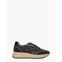 Softwaves Alice Bruin/Blauwe Damessneakers