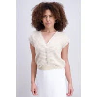 Signe Nature Kleed: Beige Cardigan SIGNE.1374