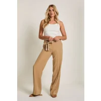 Para Mi Dames broek: Cloê Belt, Cotton Tencel, Camel, L32 ( PARA.418 )