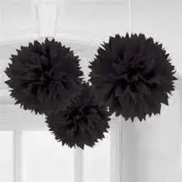 Zwarte DIY pompons - set van drie